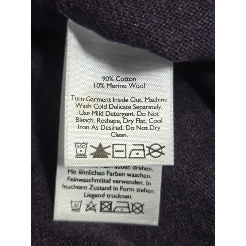 Eddie Bauer Merino Wool Blend Sweater Mens Large Purple Long Sleeve V Neck NWOT - Picture 5 of 9